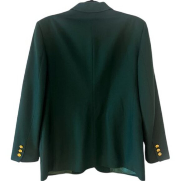 Burberry vintage green wool blazer jacket size 16 - Picture 7 of 12